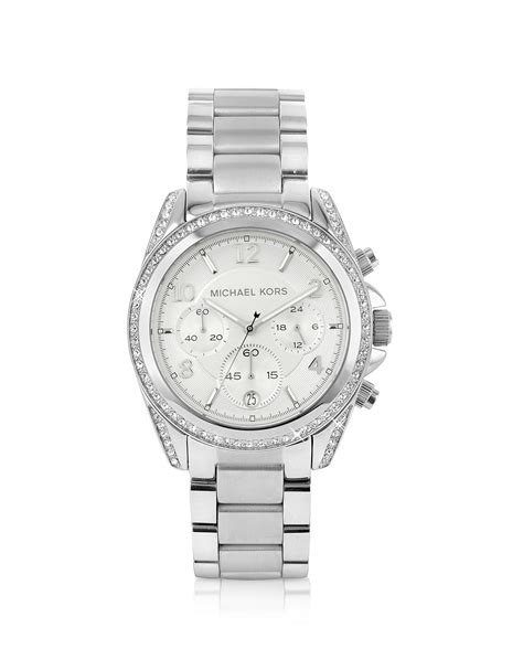 michael kors silver runway watch with glitz best price|michael kors runway watch slim.